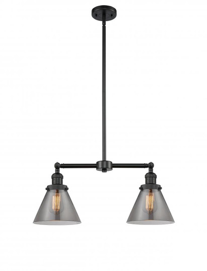 Cone - 2 Light - 21 inch - Matte Black - Stem Hung - Adjustable Island Light (3442|209-BK-G43)