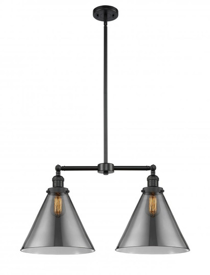 Cone - 2 Light - 21 inch - Matte Black - Stem Hung - Adjustable Island Light (3442|209-BK-G43-L)