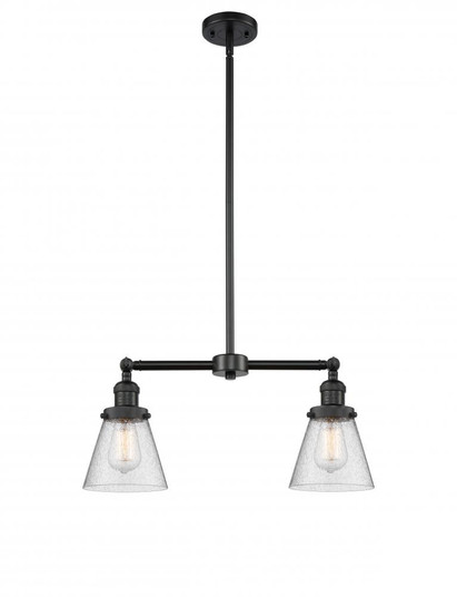 Cone - 2 Light - 21 inch - Matte Black - Stem Hung - Adjustable Island Light (3442|209-BK-G64-LED)