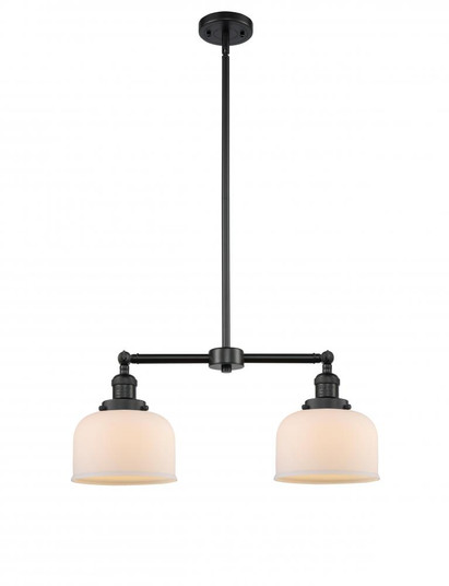 Bell - 2 Light - 21 inch - Matte Black - Stem Hung - Adjustable Island Light (3442|209-BK-G71-LED)