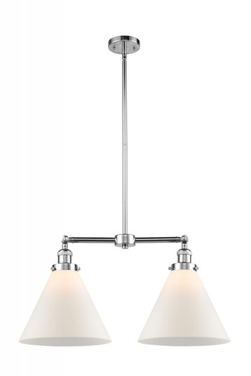 Cone - 2 Light - 21 inch - Polished Chrome - Stem Hung - Adjustable Island Light (3442|209-PC-G41-L)
