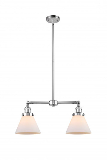 Cone - 2 Light - 21 inch - Polished Chrome - Stem Hung - Adjustable Island Light (3442|209-PC-G41-LED)