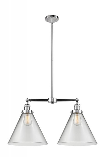 Cone - 2 Light - 21 inch - Polished Chrome - Stem Hung - Adjustable Island Light (3442|209-PC-G42-L)