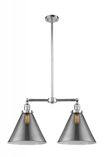 Cone - 2 Light - 21 inch - Polished Chrome - Stem Hung - Adjustable Island Light (3442|209-PC-G43-L)