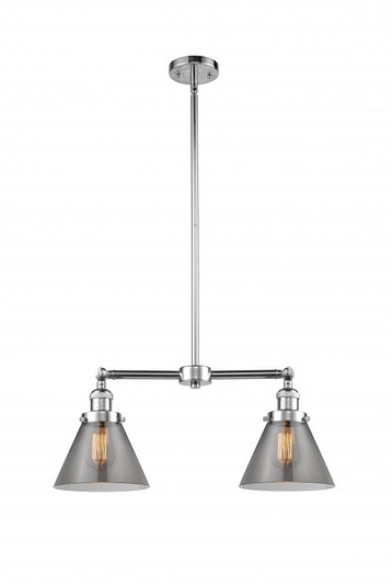 Cone - 2 Light - 21 inch - Polished Chrome - Stem Hung - Adjustable Island Light (3442|209-PC-G43-LED)
