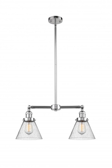 Cone - 2 Light - 21 inch - Polished Chrome - Stem Hung - Adjustable Island Light (3442|209-PC-G44-LED)