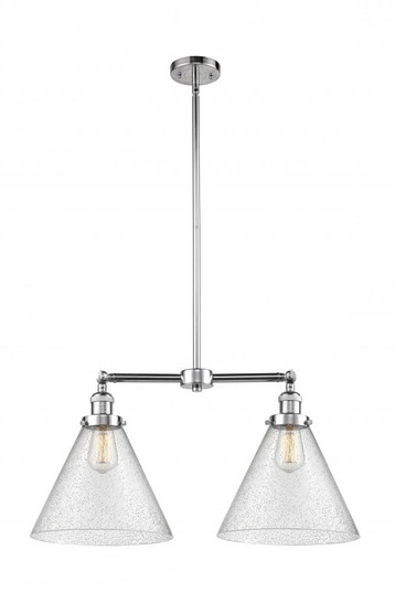 Cone - 2 Light - 21 inch - Polished Chrome - Stem Hung - Adjustable Island Light (3442|209-PC-G44-L-LED)