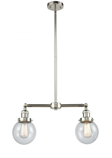Beacon - 2 Light - 23 inch - Polished Nickel - Stem Hung - Adjustable Island Light (3442|209-PN-G202-6-LED)