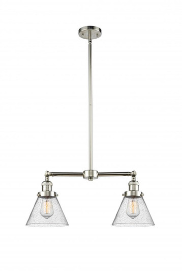 Cone - 2 Light - 21 inch - Polished Nickel - Stem Hung - Adjustable Island Light (3442|209-PN-G44-LED)