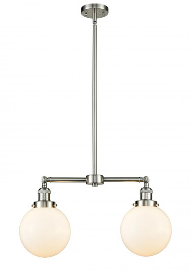 Beacon - 2 Light - 25 inch - Brushed Satin Nickel - Stem Hung - Adjustable Island Light (3442|209-SN-G201-8)