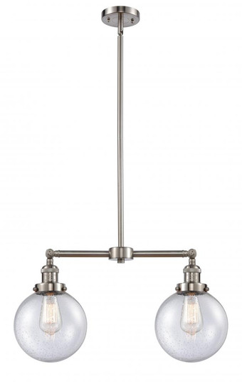 Beacon - 2 Light - 25 inch - Brushed Satin Nickel - Stem Hung - Adjustable Island Light (3442|209-SN-G204-8-LED)