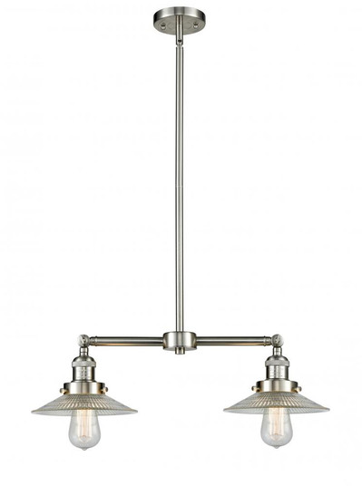 Halophane - 2 Light - 21 inch - Brushed Satin Nickel - Stem Hung - Adjustable Island Light (3442|209-SN-G2-LED)