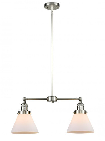 Cone - 2 Light - 21 inch - Brushed Satin Nickel - Stem Hung - Adjustable Island Light (3442|209-SN-G41-LED)