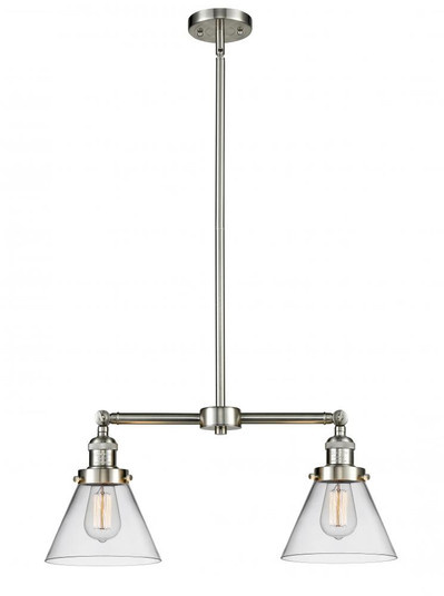 Cone - 2 Light - 21 inch - Brushed Satin Nickel - Stem Hung - Adjustable Island Light (3442|209-SN-G42)