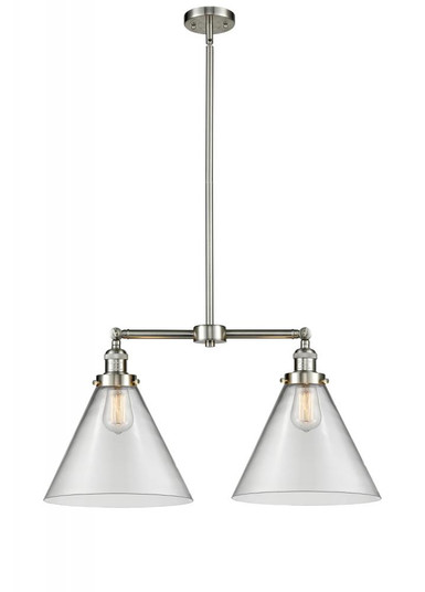 Cone - 2 Light - 21 inch - Brushed Satin Nickel - Stem Hung - Adjustable Island Light (3442|209-SN-G42-L)