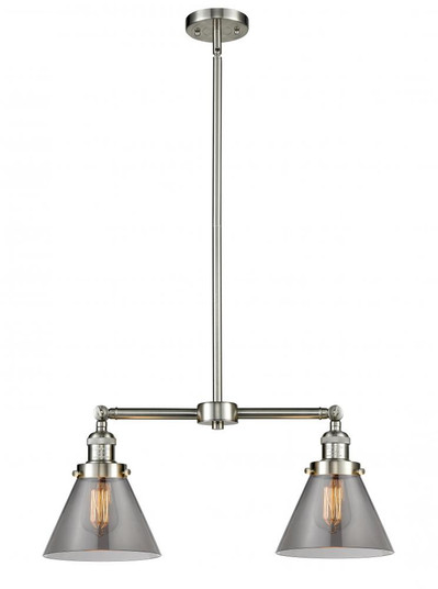 Cone - 2 Light - 21 inch - Brushed Satin Nickel - Stem Hung - Adjustable Island Light (3442|209-SN-G43-LED)