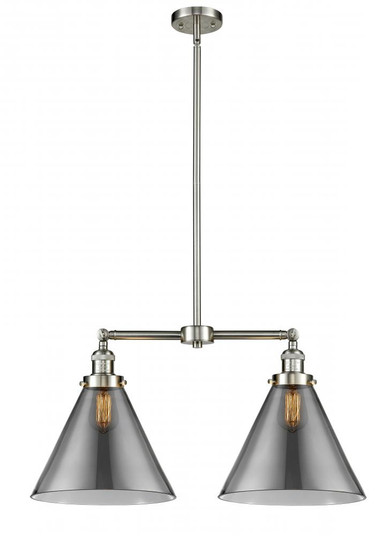 Cone - 2 Light - 21 inch - Brushed Satin Nickel - Stem Hung - Adjustable Island Light (3442|209-SN-G43-L-LED)