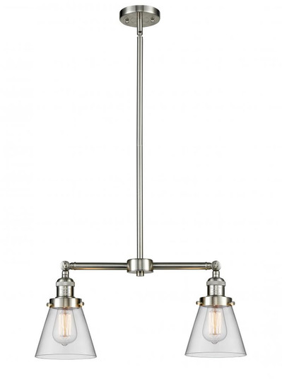 Cone - 2 Light - 21 inch - Brushed Satin Nickel - Stem Hung - Adjustable Island Light (3442|209-SN-G62-LED)