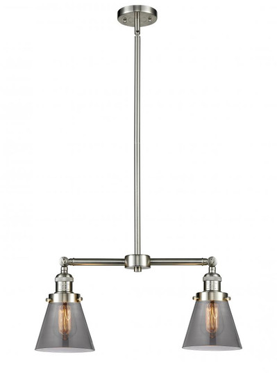 Cone - 2 Light - 21 inch - Brushed Satin Nickel - Stem Hung - Island Light (3442|209-SN-G63-LED)