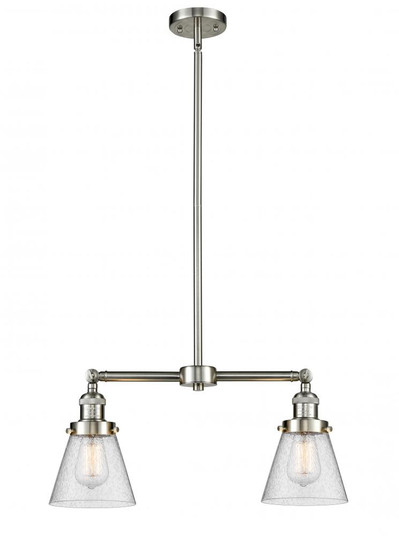 Cone - 2 Light - 21 inch - Brushed Satin Nickel - Stem Hung - Adjustable Island Light (3442|209-SN-G64-LED)