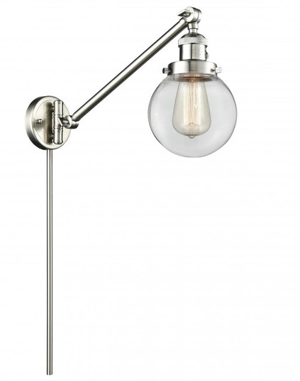 Beacon - 1 Light - 6 inch - Brushed Satin Nickel -Adjustable Swing Arm (3442|237-SN-G202-6)