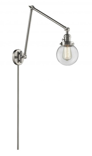 Beacon - 1 Light - 6 inch - Brushed Satin Nickel -Adjustable Swing Arm (3442|238-SN-G202-6)