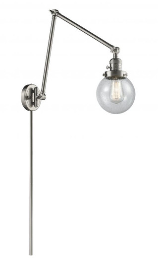 Beacon - 1 Light - 6 inch - Brushed Satin Nickel -Adjustable Swing Arm (3442|238-SN-G204-6)