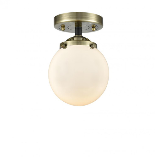 Beacon - 1 Light - 6 inch - Black Antique Brass - Semi-Flush Mount (3442|284-1C-BAB-G201-6-LED)