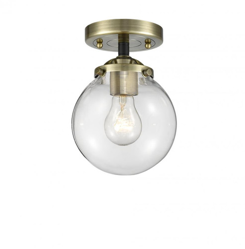 Beacon - 1 Light - 6 inch - Black Antique Brass - Semi-Flush Mount (3442|284-1C-BAB-G202-6-LED)