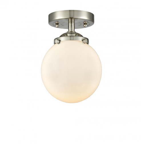 Beacon - 1 Light - 6 inch - Brushed Satin Nickel - Semi-Flush Mount (3442|284-1C-SN-G201-6-LED)