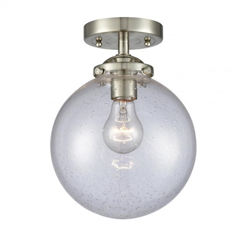 Beacon - 1 Light - 8 inch - Brushed Satin Nickel - Semi-Flush Mount (3442|284-1C-SN-G204-8-LED)