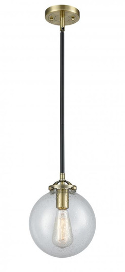 Beacon - 1 Light - 8 inch - Black Antique Brass - Stem hung - Mini Pendant (3442|284-1S-BAB-G204-8-LED)