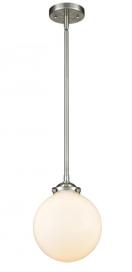 Beacon - 1 Light - 8 inch - Brushed Satin Nickel - Stem hung - Mini Pendant (3442|284-1S-SN-G201-8-LED)