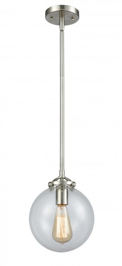 Beacon - 1 Light - 8 inch - Brushed Satin Nickel - Stem hung - Mini Pendant (3442|284-1S-SN-G202-8-LED)