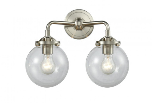 Beacon - 2 Light - 14 inch - Brushed Satin Nickel - Bath Vanity Light (3442|284-2W-SN-G202-6-LED)