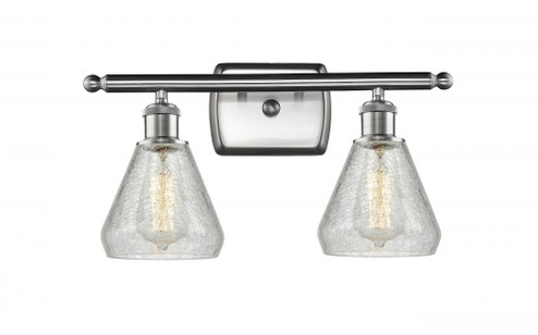 Conesus - 2 Light - 16 inch - Brushed Satin Nickel - Bath Vanity Light (3442|516-2W-SN-G275)
