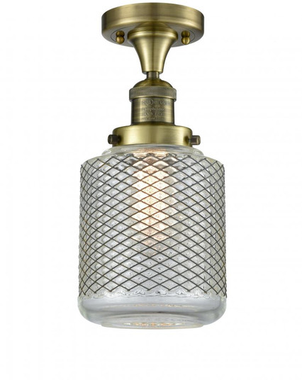 Stanton - 1 Light - 6 inch - Antique Brass - Semi-Flush Mount (3442|517-1CH-AB-G262)