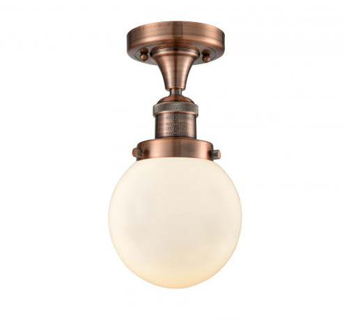 Beacon - 1 Light - 6 inch - Antique Copper - Semi-Flush Mount (3442|517-1CH-AC-G201-6-LED)