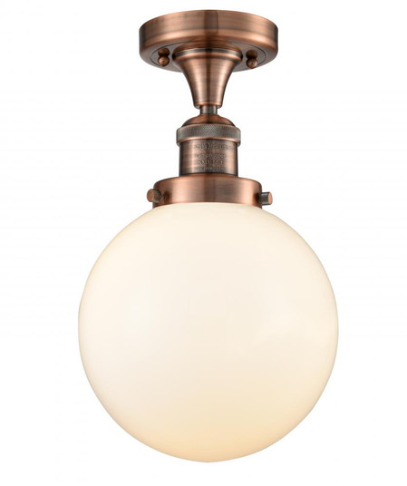 Beacon - 1 Light - 8 inch - Antique Copper - Semi-Flush Mount (3442|517-1CH-AC-G201-8-LED)