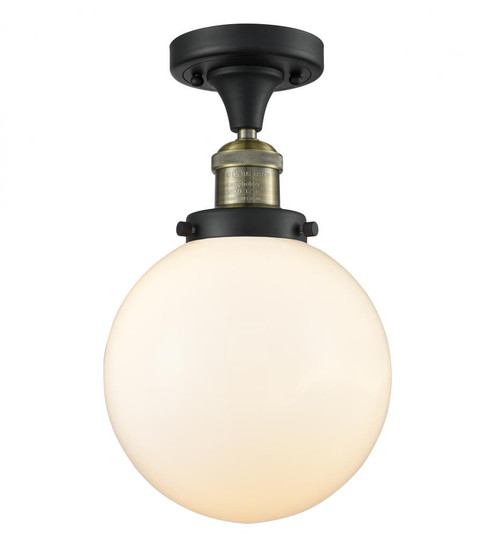 Beacon - 1 Light - 8 inch - Black Antique Brass - Semi-Flush Mount (3442|517-1CH-BAB-G201-8)