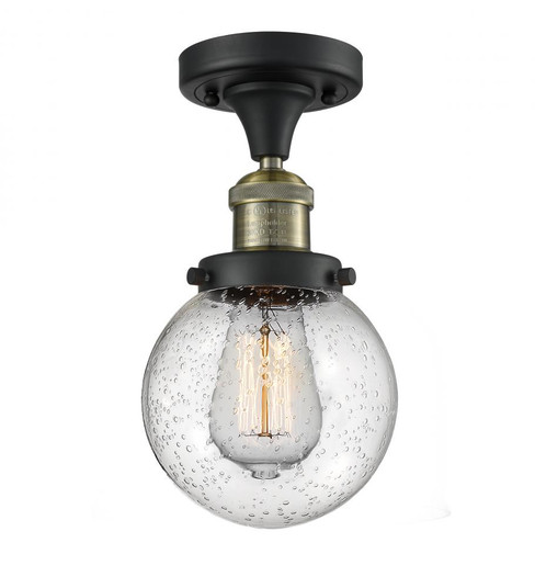 Beacon - 1 Light - 6 inch - Black Antique Brass - Semi-Flush Mount (3442|517-1CH-BAB-G204-6-LED)