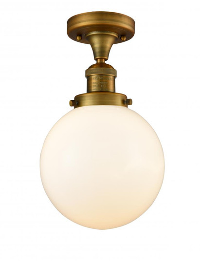 Beacon - 1 Light - 8 inch - Brushed Brass - Semi-Flush Mount (3442|517-1CH-BB-G201-8-LED)