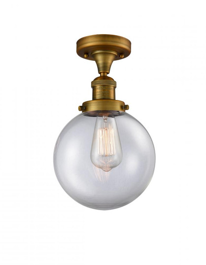 Beacon - 1 Light - 8 inch - Brushed Brass - Semi-Flush Mount (3442|517-1CH-BB-G202-8-LED)