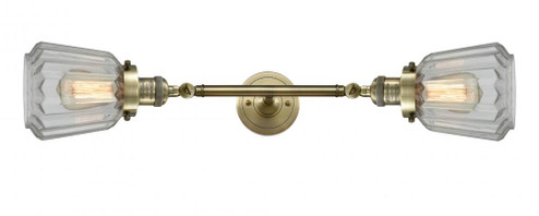 Chatham - 2 Light - 7 inch - Antique Brass - Adjustable Bath Vanity Light (3442|208L-AB-G142-LED)