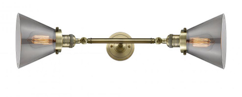Cone - 2 Light - 8 inch - Antique Brass - Adjustable Bath Vanity Light (3442|208L-AB-G43)