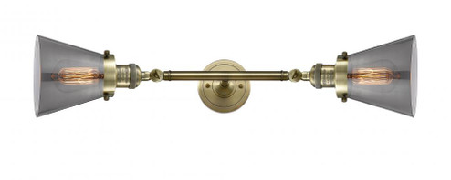 Cone - 2 Light - 6 inch - Antique Brass - Adjustable Bath Vanity Light (3442|208L-AB-G63)