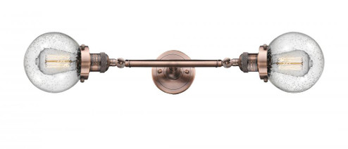 Beacon - 2 Light - 6 inch - Antique Copper - Adjustable Bath Vanity Light (3442|208L-AC-G204-6)