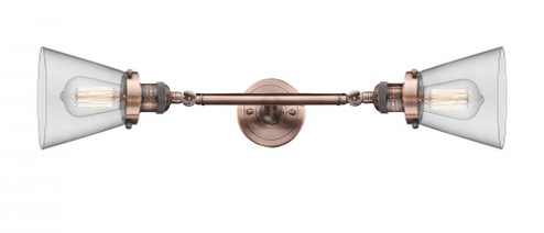 Cone - 2 Light - 6 inch - Antique Copper - Adjustable Bath Vanity Light (3442|208L-AC-G62-LED)