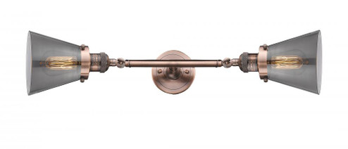Cone - 2 Light - 6 inch - Antique Copper - Adjustable Bath Vanity Light (3442|208L-AC-G63)