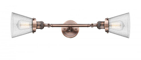 Cone - 2 Light - 6 inch - Antique Copper - Adjustable Bath Vanity Light (3442|208L-AC-G64-LED)